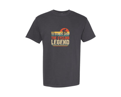 brand:Comfort Colors|color:Graphite|The Cycling Legend T Shirt Design Graphic T-Shirt