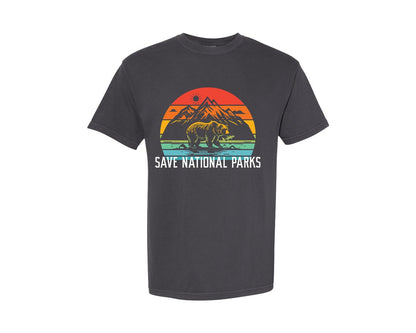 brand:Comfort Colors|color:Graphite|Protect Our National Parks Lover Shirt Graphic T-Shirt