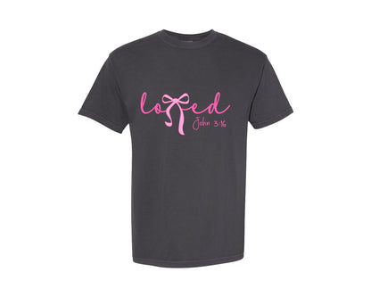 brand:Comfort Colors|color:Graphite|Loved John 316 Valentine Graphic T-Shirt