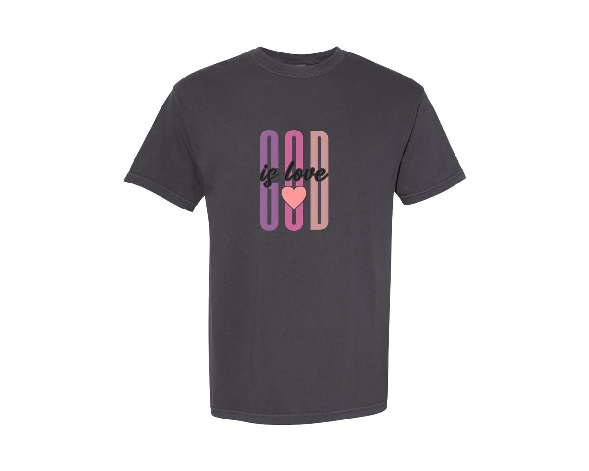 brand:Comfort Colors|color:Graphite|God Is Love Pngreligious Svgfaith Graphic T-Shirt