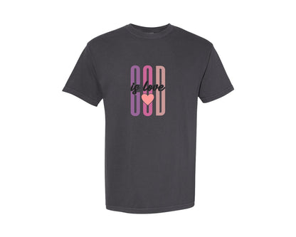 brand:Comfort Colors|color:Graphite|God Is Love Pngreligious Svgfaith Graphic T-Shirt