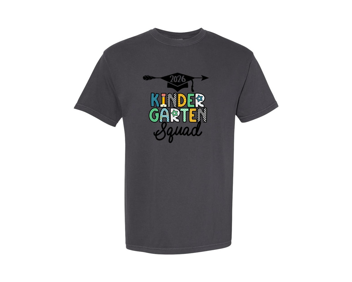 brand:Comfort Colors|color:Graphite|Kindergarten Graduation 2026 Kinder Grad Graphic T-Shirt