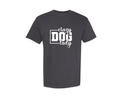 brand:Comfort Colors|color:Graphite|Crazy Dog Lady 146 Graphic T-Shirt