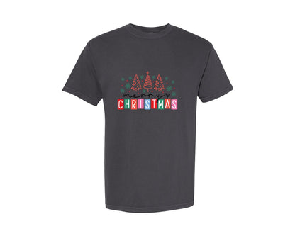 brand:Comfort Colors|color:Graphite|Merry Christmas Christmas 8 Graphic T-Shirt