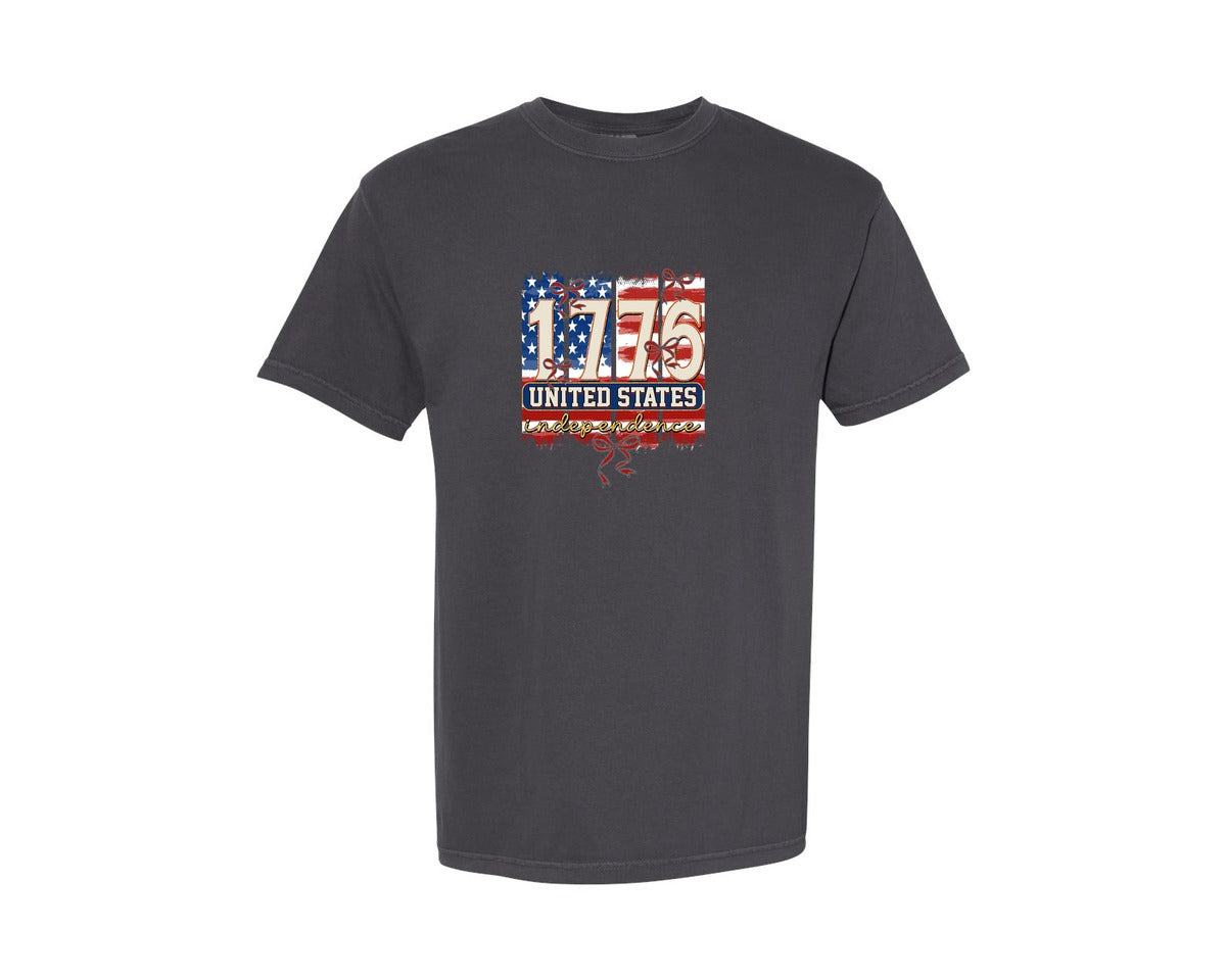 brand:Comfort Colors|color:Graphite|Retro America Brushstroke Graphic T-Shirt