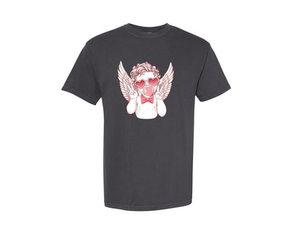 brand:Comfort Colors|color:Graphite|Funny Retro Cute Cupid Valentine Day Graphic T-Shirt