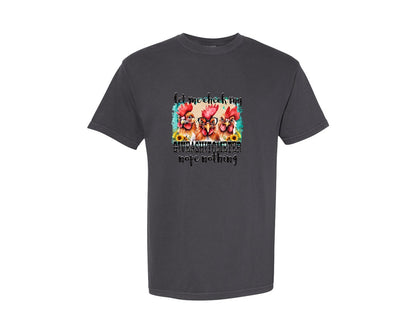 brand:Comfort Colors|color:Graphite|Crazy Chicken Western Graphic T-Shirt