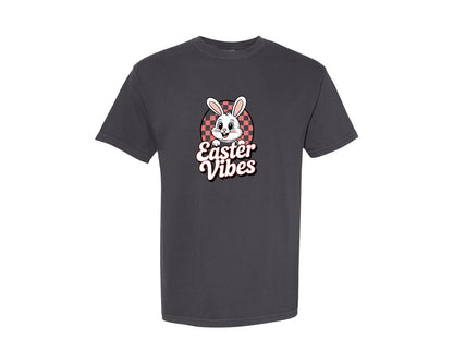 brand:Comfort Colors|color:Graphite|Easter Vibes Easter Bunny Graphic T-Shirt