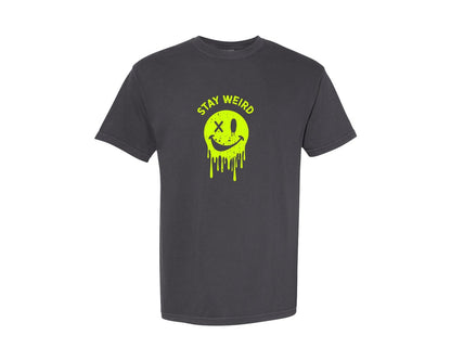 brand:Comfort Colors|color:Graphite|Stay Weird Be Yourself Rebellious Spirit Graphic T-Shirt