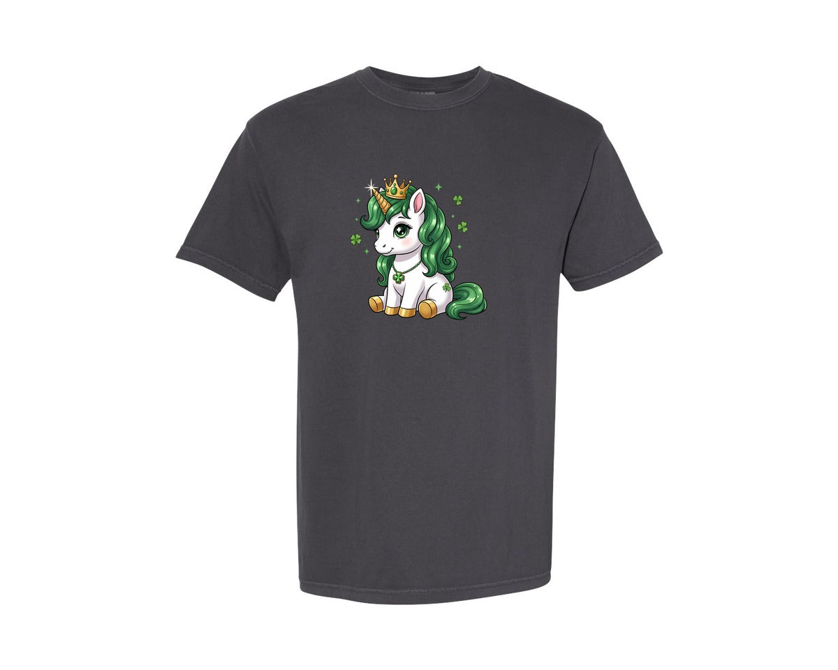 brand:Comfort Colors|color:Graphite|St Patricks Day Unicorn Graphic T-Shirt