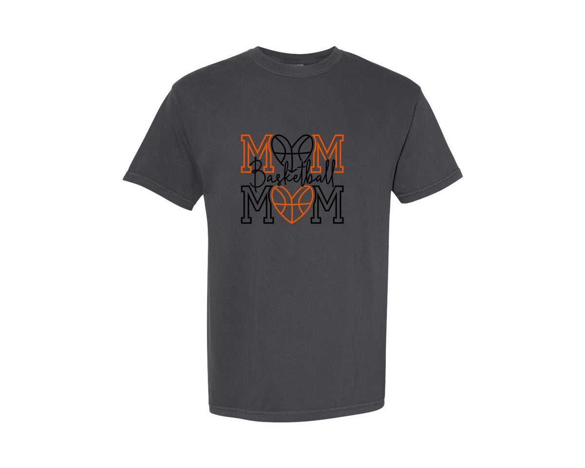 brand:Comfort Colors|color:Graphite|Basketball Mom Shirt Mom Graphic T-Shirt