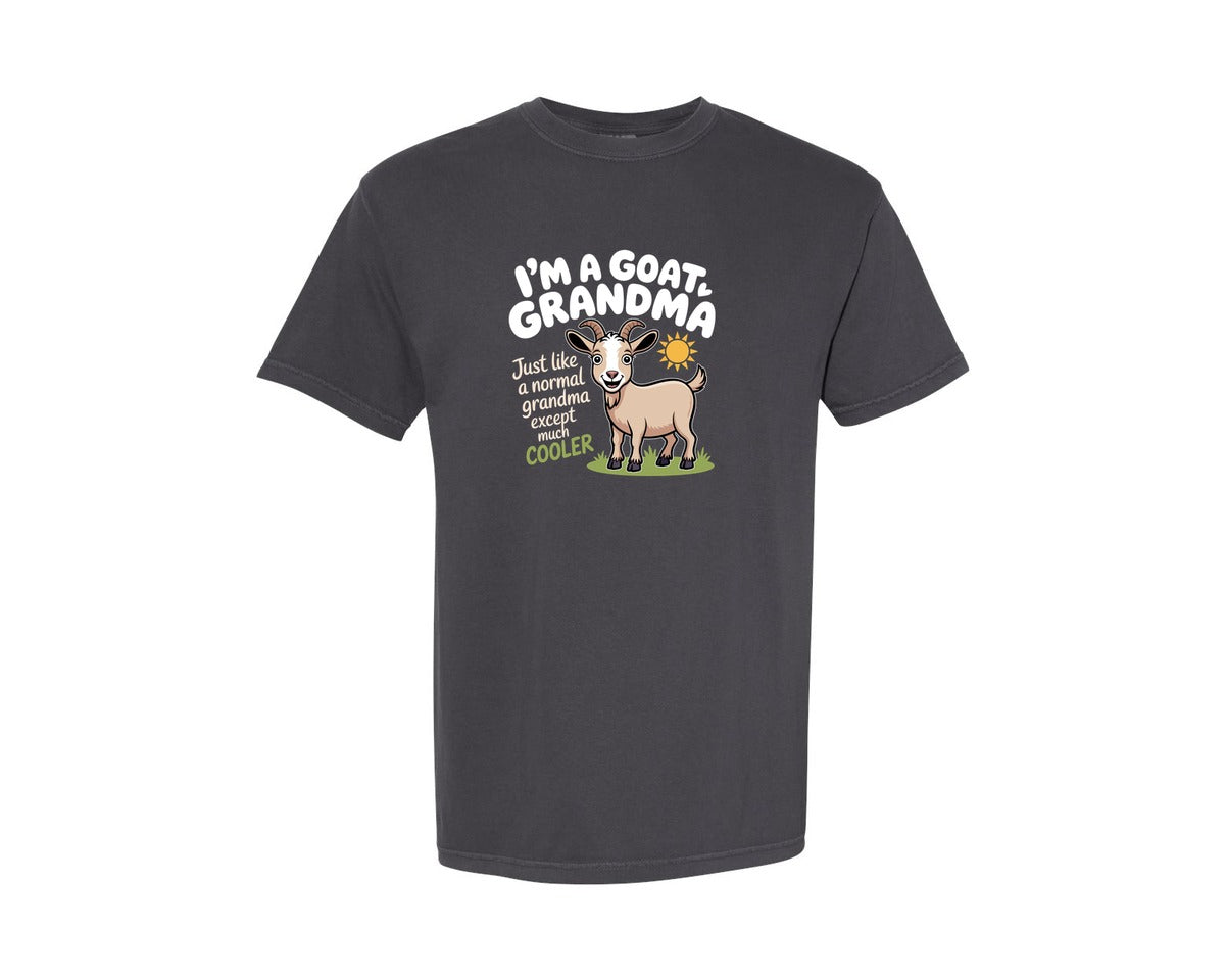 brand:Comfort Colors|color:Graphite|Funny Goat Grandma T Shirt Design Graphic T-Shirt