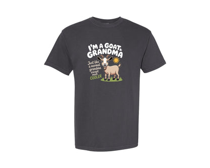 brand:Comfort Colors|color:Graphite|Funny Goat Grandma T Shirt Design Graphic T-Shirt