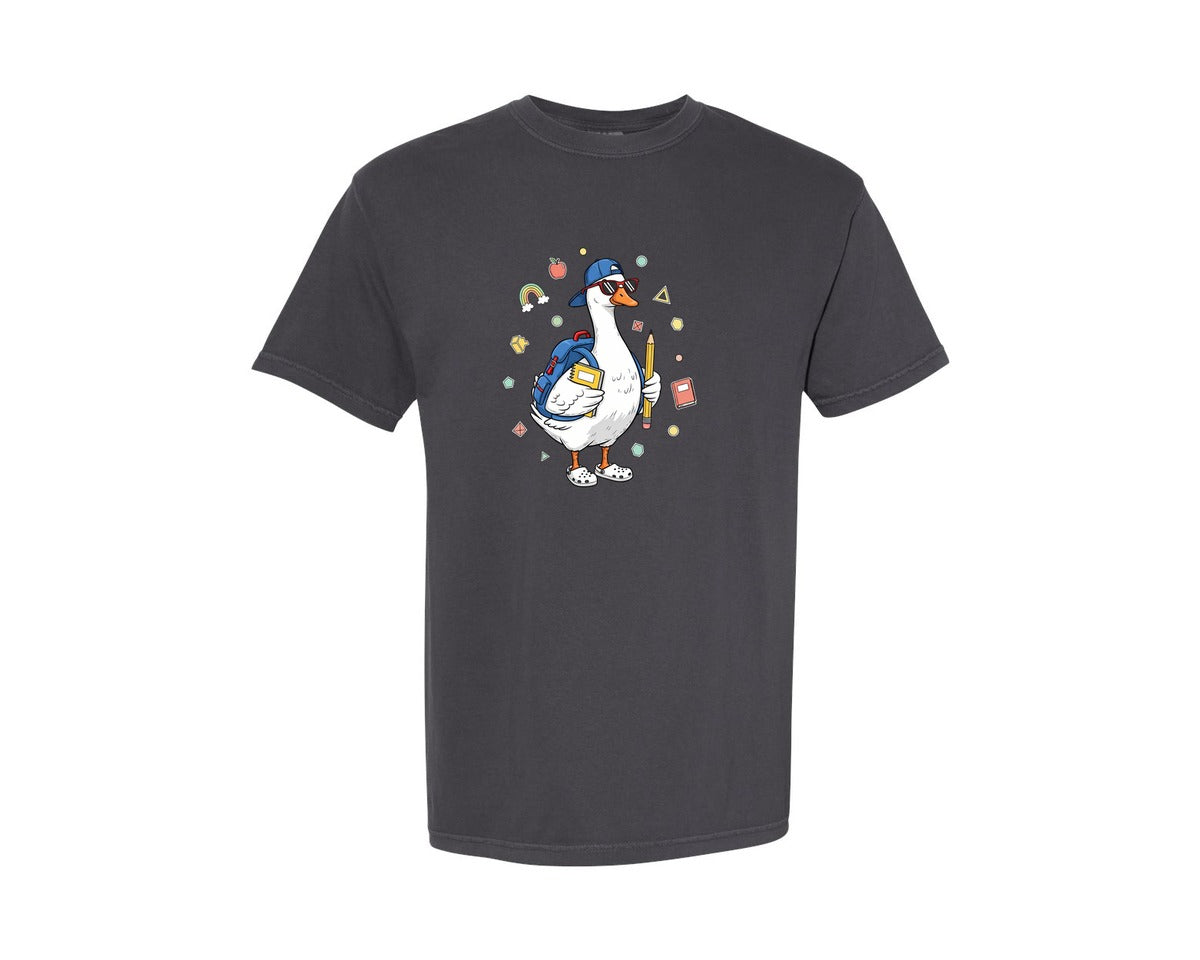 brand:Comfort Colors|color:Graphite|Cool School Goose Graphic T-Shirt
