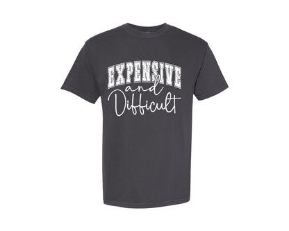brand:Comfort Colors|color:Graphite|Expensive And Difficult Funny 2 Graphic T-Shirt