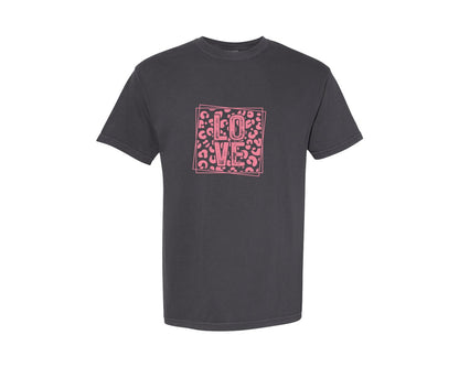 brand:Comfort Colors|color:Graphite|Love Valentines Day Graphic T-Shirt