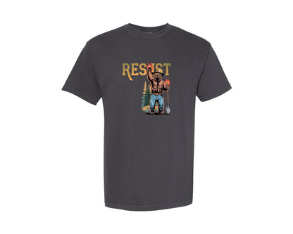 brand:Comfort Colors|color:Graphite|Resist Wilderness Ranger Bear 4 Graphic T-Shirt