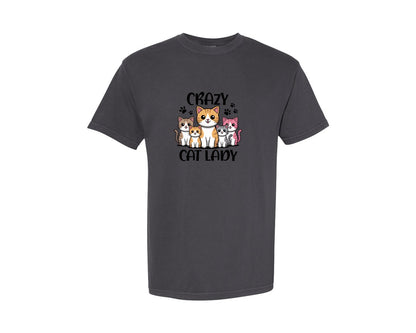 brand:Comfort Colors|color:Graphite|Crazy Cat Lady 2 Graphic T-Shirt