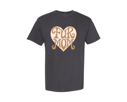 brand:Comfort Colors|color:Graphite|Fur Mom Cute Crazy Cat Lady Quote Graphic T-Shirt