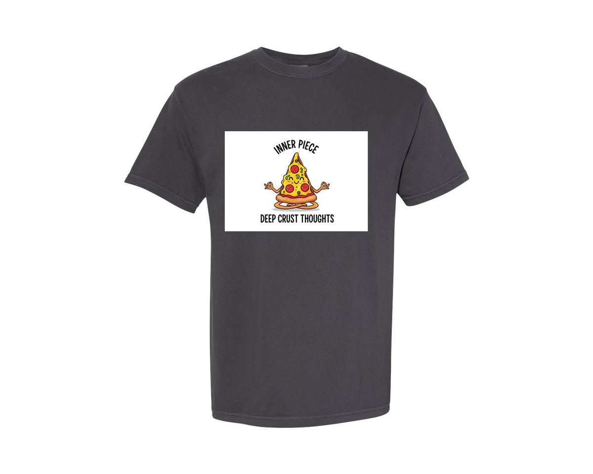 brand:Comfort Colors|color:Graphite|Pizzas Inner Peace Graphic T-Shirt