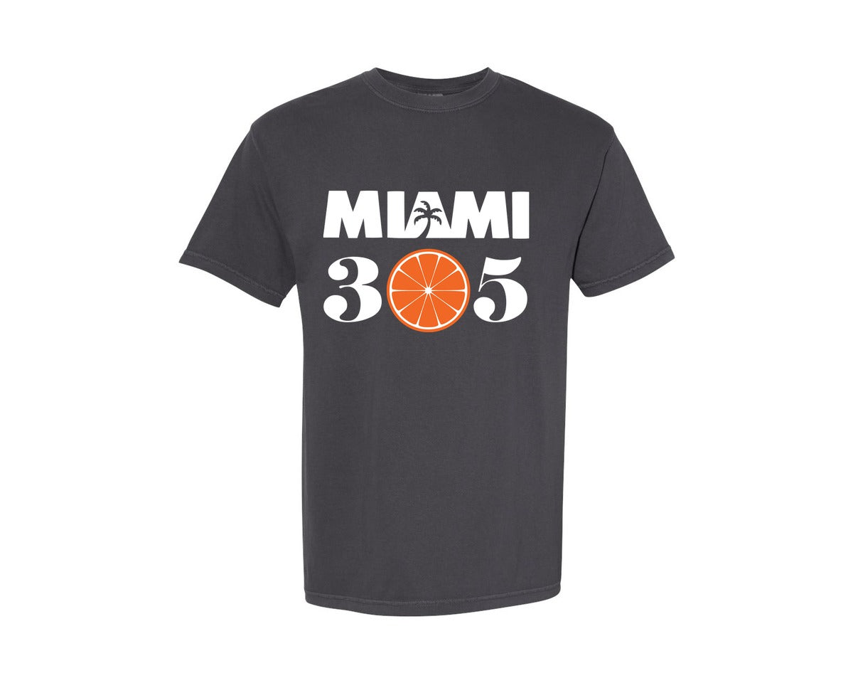 brand:Comfort Colors|color:Graphite|Miami 305 Graphic T-Shirt