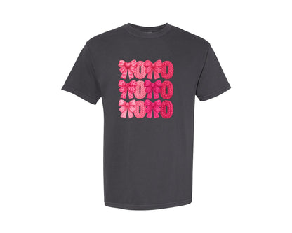 brand:Comfort Colors|color:Graphite|Crochet Coquette Valentine Xoxo Graphic T-Shirt