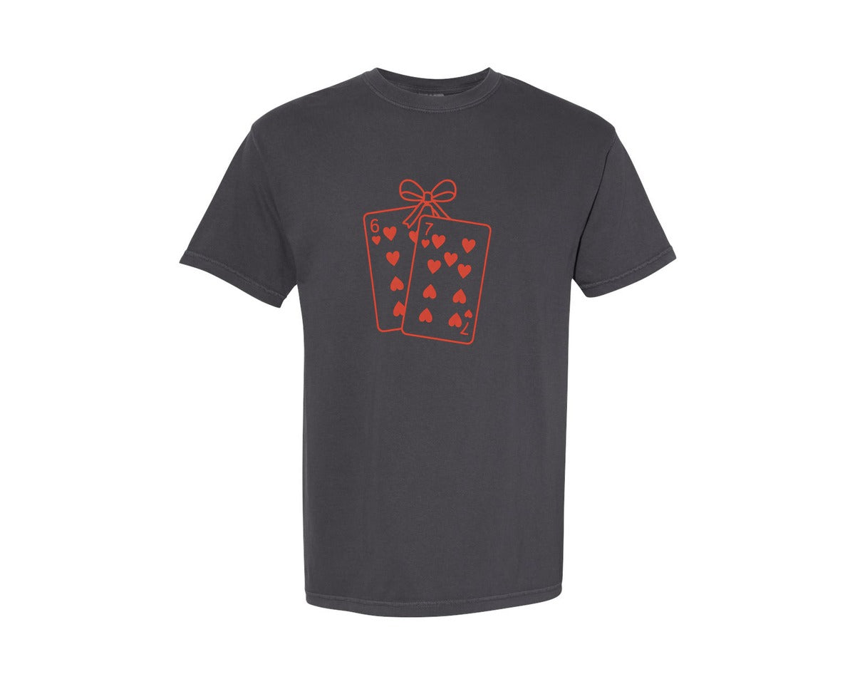 brand:Comfort Colors|color:Graphite|Valentine 67 Card 2 Graphic T-Shirt