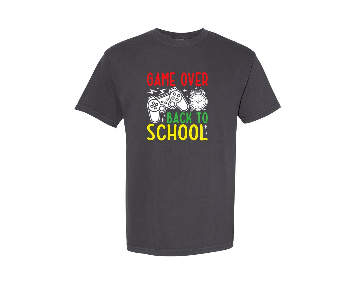 brand:Comfort Colors|color:Graphite|Game Over Back To School T Shirt 14 Graphic T-Shirt