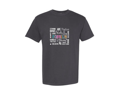 brand:Comfort Colors|color:Graphite|Family Lover T Shirt Designs Graphic T-Shirt