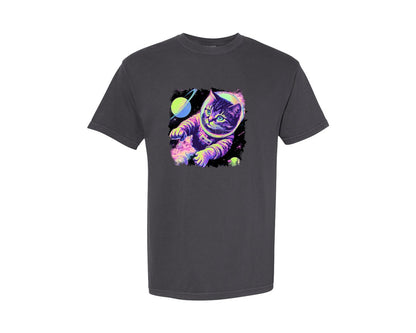 brand:Comfort Colors|color:Graphite|Space Cat Astronaut Cat 2 Graphic T-Shirt