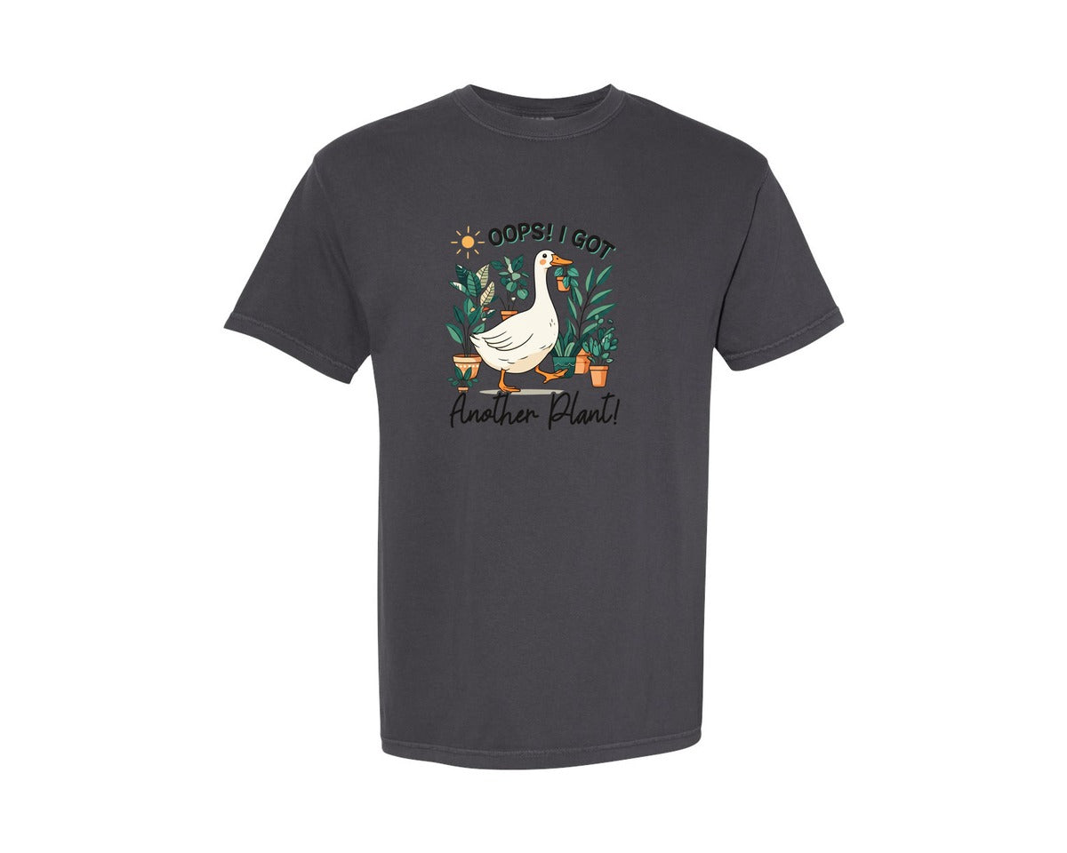 brand:Comfort Colors|color:Graphite|Oops I Got Another Plant Funny Goose Graphic T-Shirt