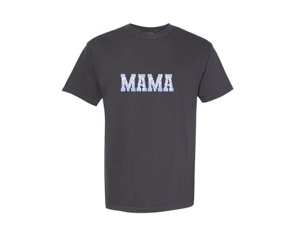 brand:Comfort Colors|color:Graphite|Mama Blue Toile Varsity Style Graphic T-Shirt