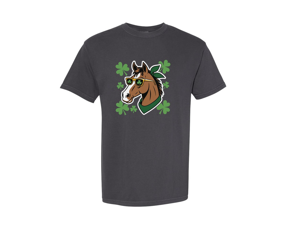 brand:Comfort Colors|color:Graphite|St Patricks Day Horse Irish Day Graphic T-Shirt