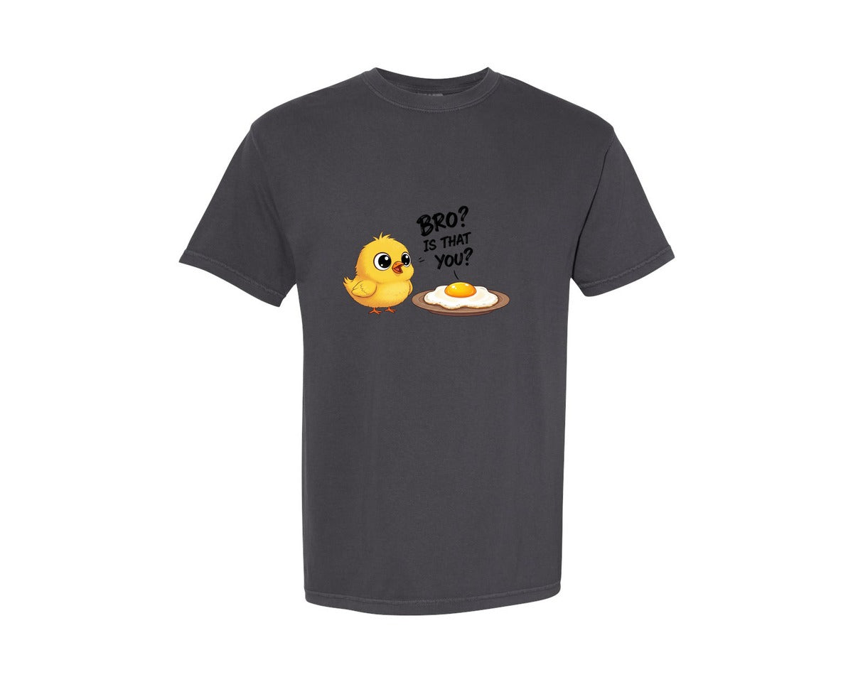 brand:Comfort Colors|color:Graphite|Bro Funny Chicken Egg Chick Poultry 4 Graphic T-Shirt