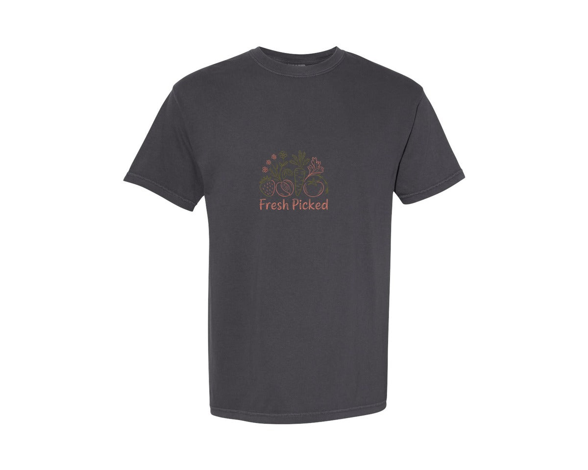 brand:Comfort Colors|color:Graphite|Fresh Picked Farmers Market Graphic T-Shirt