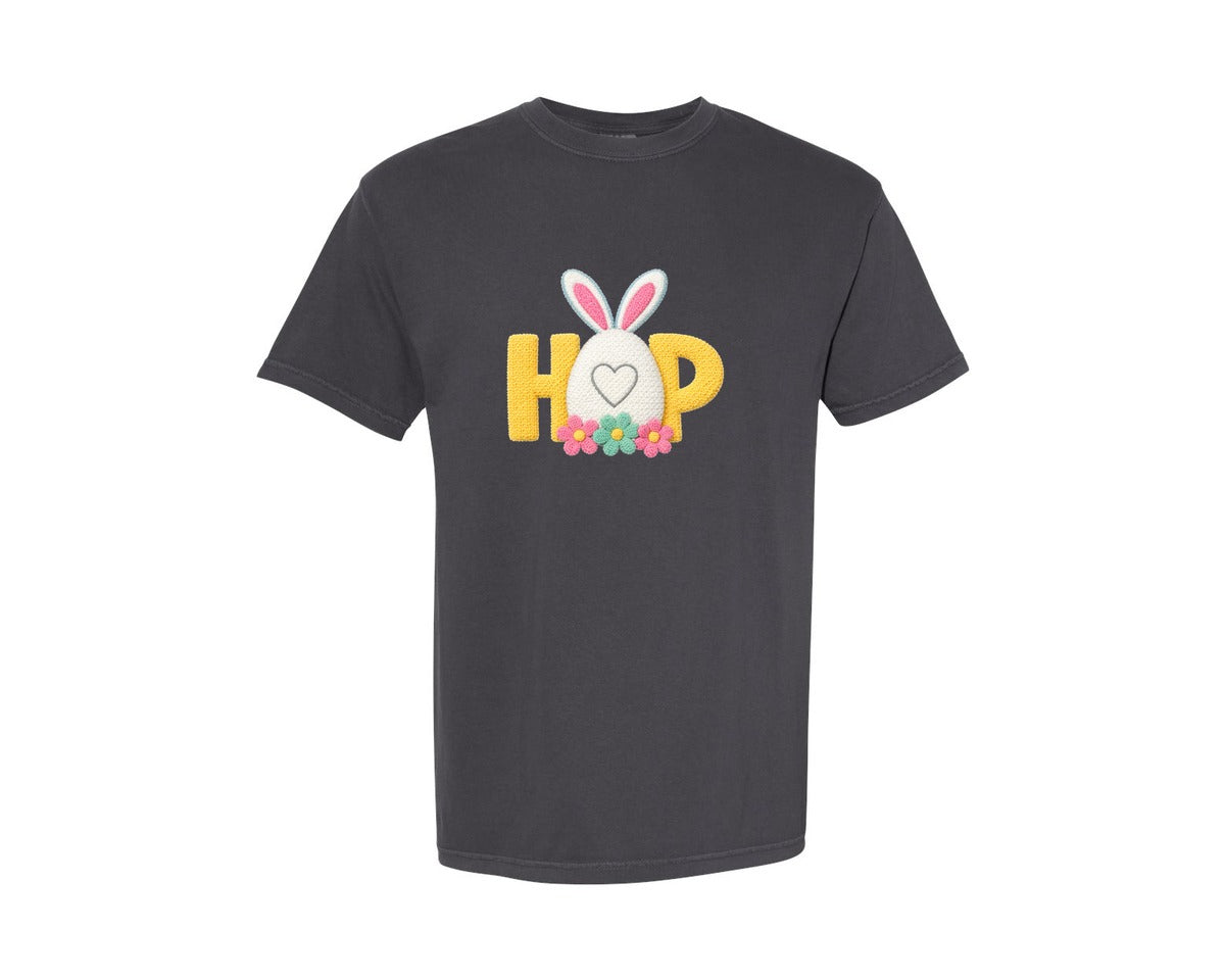 brand:Comfort Colors|color:Graphite|Easter Bunny Hop Easter Bunny Graphic T-Shirt