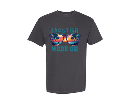 brand:Comfort Colors|color:Graphite|Vacation Mode On Design Graphic T-Shirt
