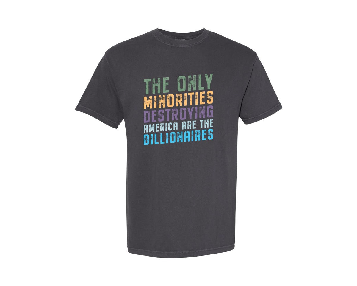 brand:Comfort Colors|color:Graphite|The Only Minorities Destroying America F Graphic T-Shirt