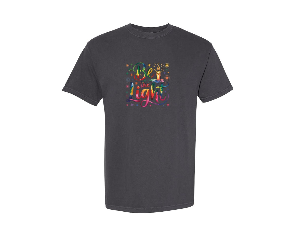 brand:Comfort Colors|color:Graphite|Be The Light Inspirational Quote Graphic T-Shirt