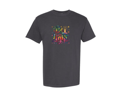 brand:Comfort Colors|color:Graphite|Be The Light Inspirational Quote Graphic T-Shirt