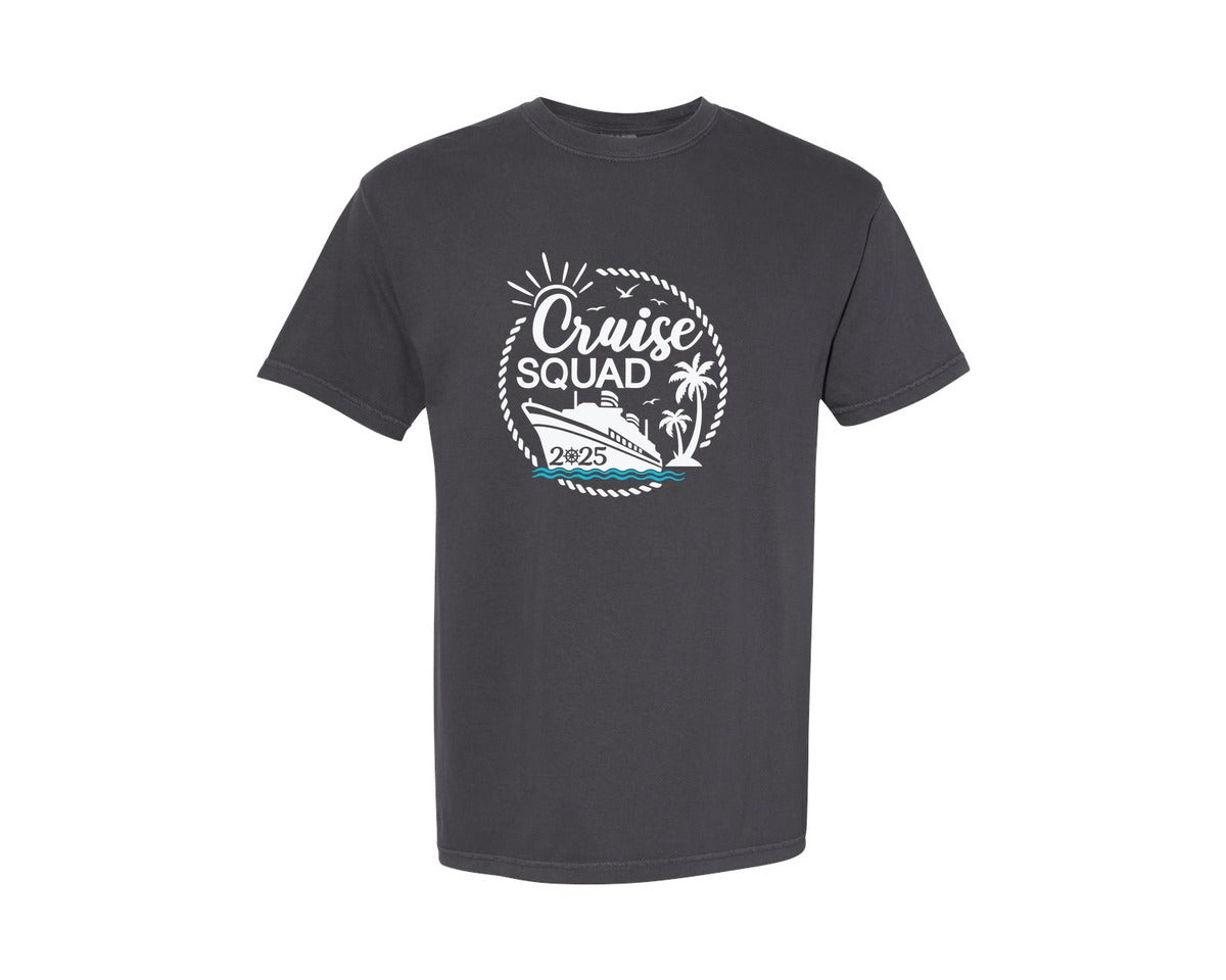 brand:Comfort Colors|color:Graphite|Cruise Squad 2025 Family Trip Graphic T-Shirt