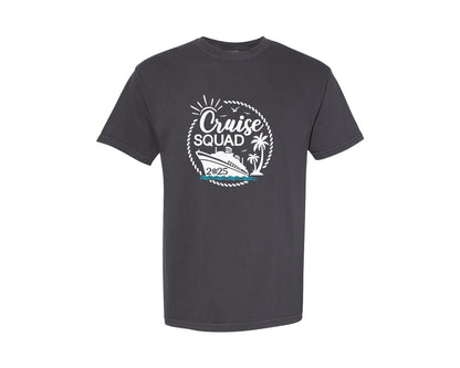 brand:Comfort Colors|color:Graphite|Cruise Squad 2025 Family Trip Graphic T-Shirt