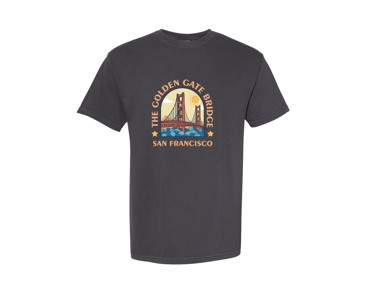 brand:Comfort Colors|color:Graphite|The Golden Gate Bridge Graphic T-Shirt