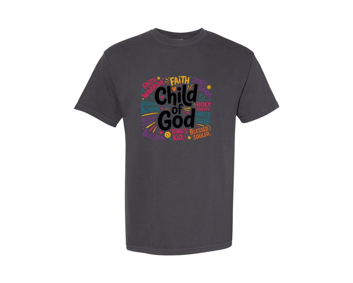 brand:Comfort Colors|color:Graphite|Christian Faith Colorful Graphic T-Shirt