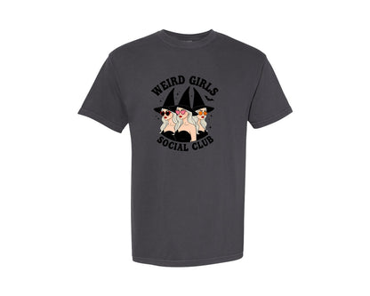 brand:Comfort Colors|color:Graphite|Retro Weird Girls Funny Witchy Graphic T-Shirt