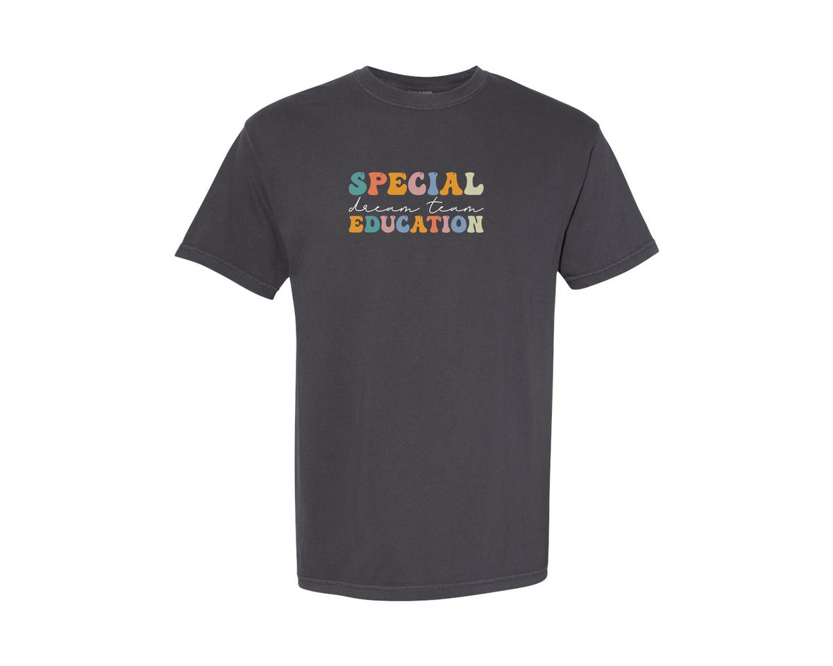 brand:Comfort Colors|color:Graphite|Special Education Dream Team Graphic T-Shirt