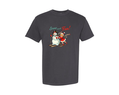 brand:Comfort Colors|color:Graphite|Vintage Christmas Snow 3 Graphic T-Shirt