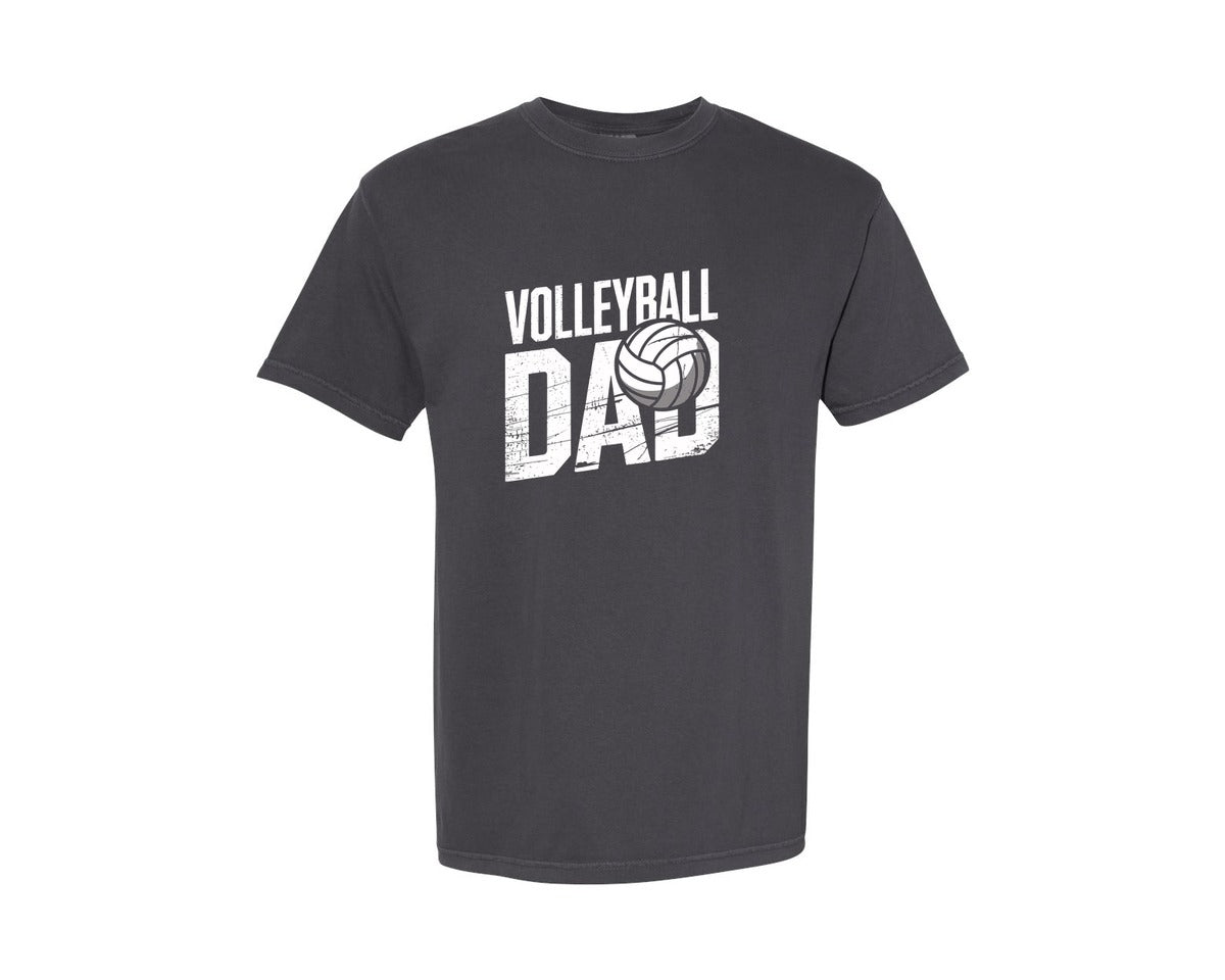 brand:Comfort Colors|color:Graphite|Volleyball Dad Fathers Day 3 Graphic T-Shirt