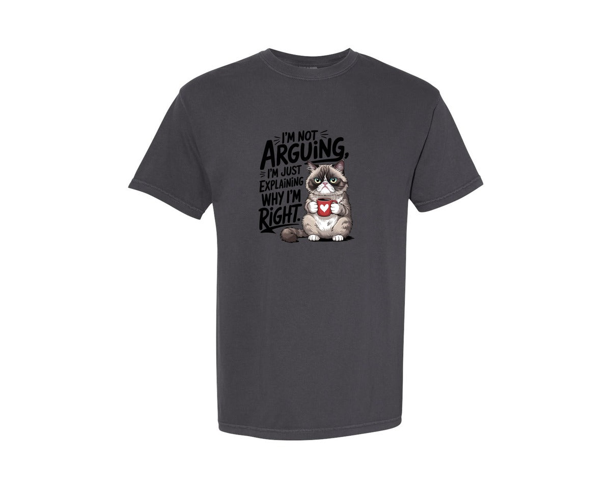 brand:Comfort Colors|color:Graphite|Funny Cat Sarcastic Sassy Graphic T-Shirt