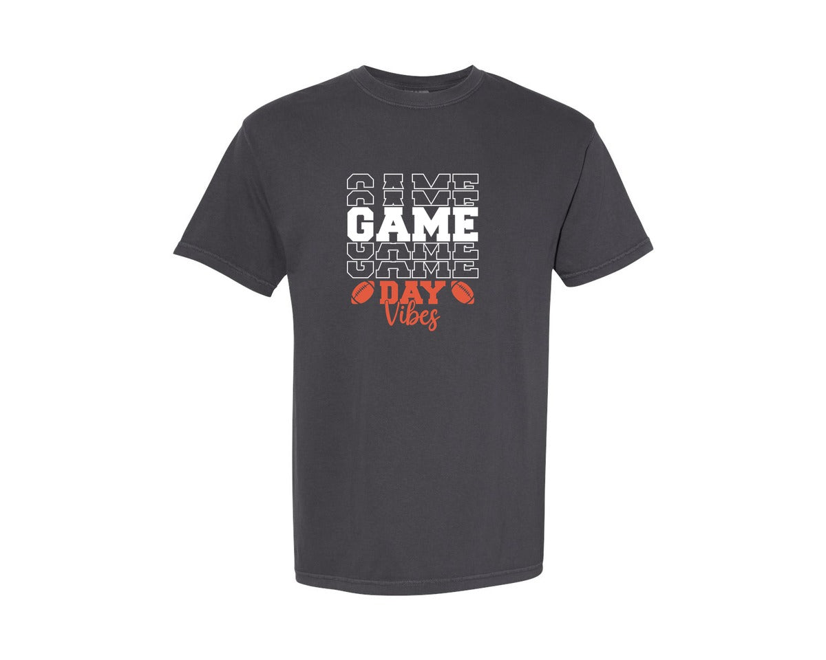 brand:Comfort Colors|color:Graphite|Game Day Vibes Super Bowl Design 2 Graphic T-Shirt